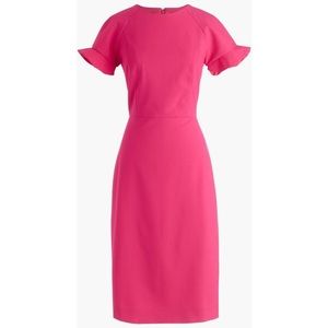 J. Crew Ruffle Sleeve Sheath Dress in Italian Wool